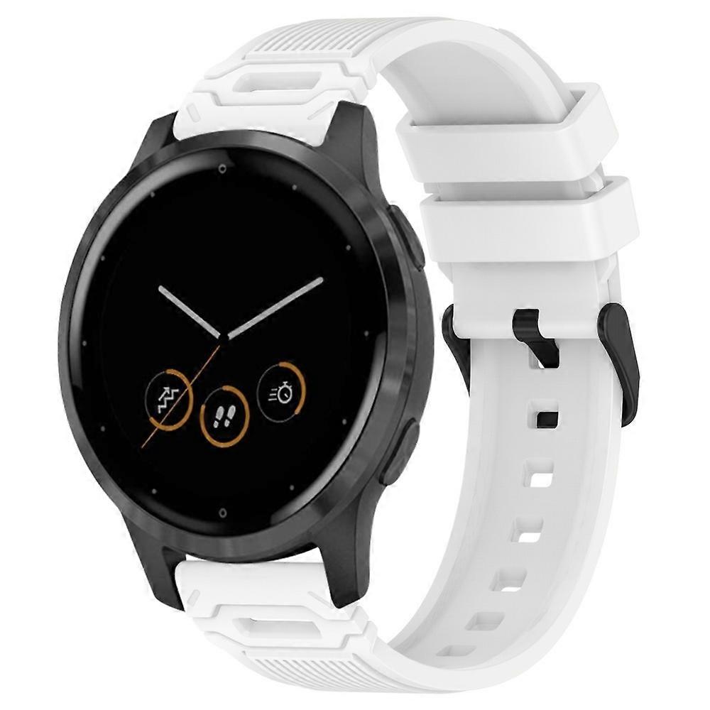 Vertical Pattern Black Buckle Silicone Watch Band
