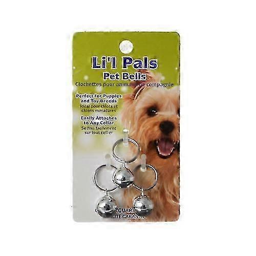 פעמוני חיות מחמד של Li'l Pals - כסף, פעמוני חיות מחמד כסופים, 3 נק' (חבילה של 2)