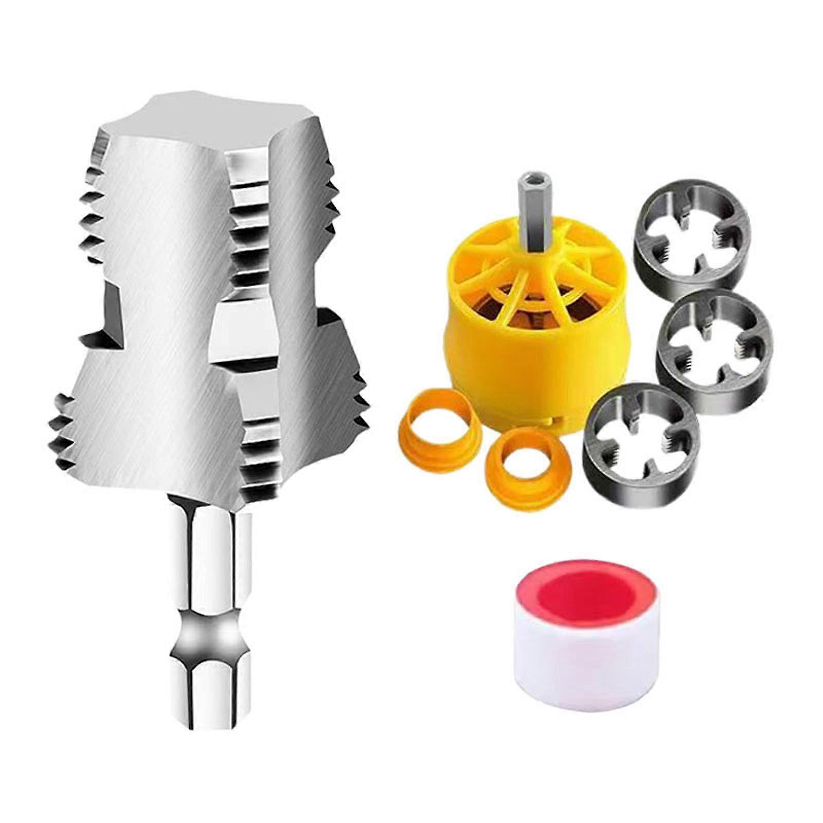 Pipe Threader Kit,Plumber Tool Repair Plumbing Threading Tool PVC Thread Maker