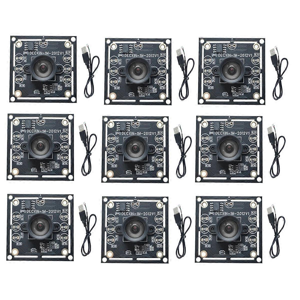 9PCS 100 Degree Camera Module 1MP OV9732 1280x720 30fps USB Camera Module Drive Free for WinXP/7/8/10 with 60cm Cable