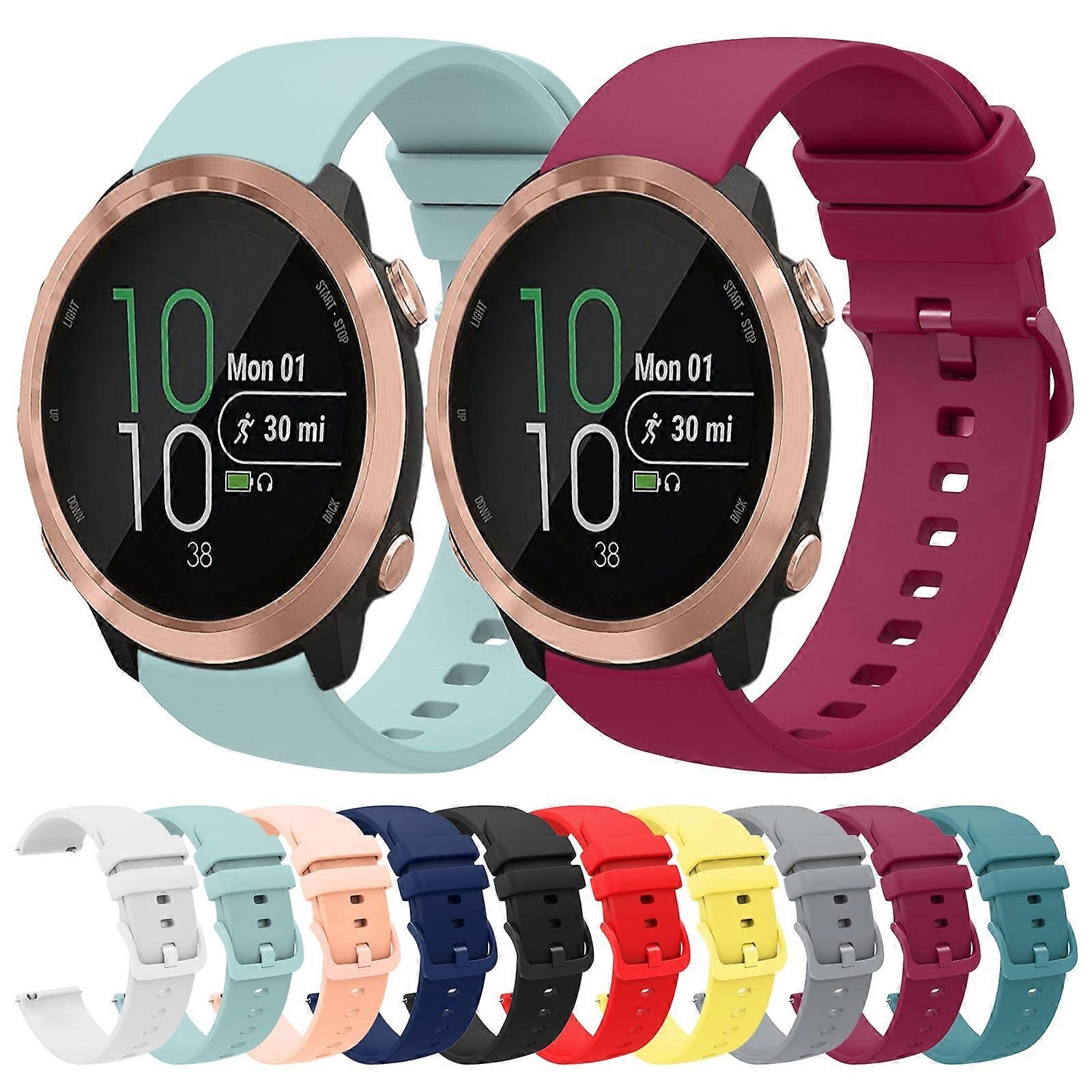 For Garmin Forerunner 645 20mm Solid Color Soft Silicone Watch Band