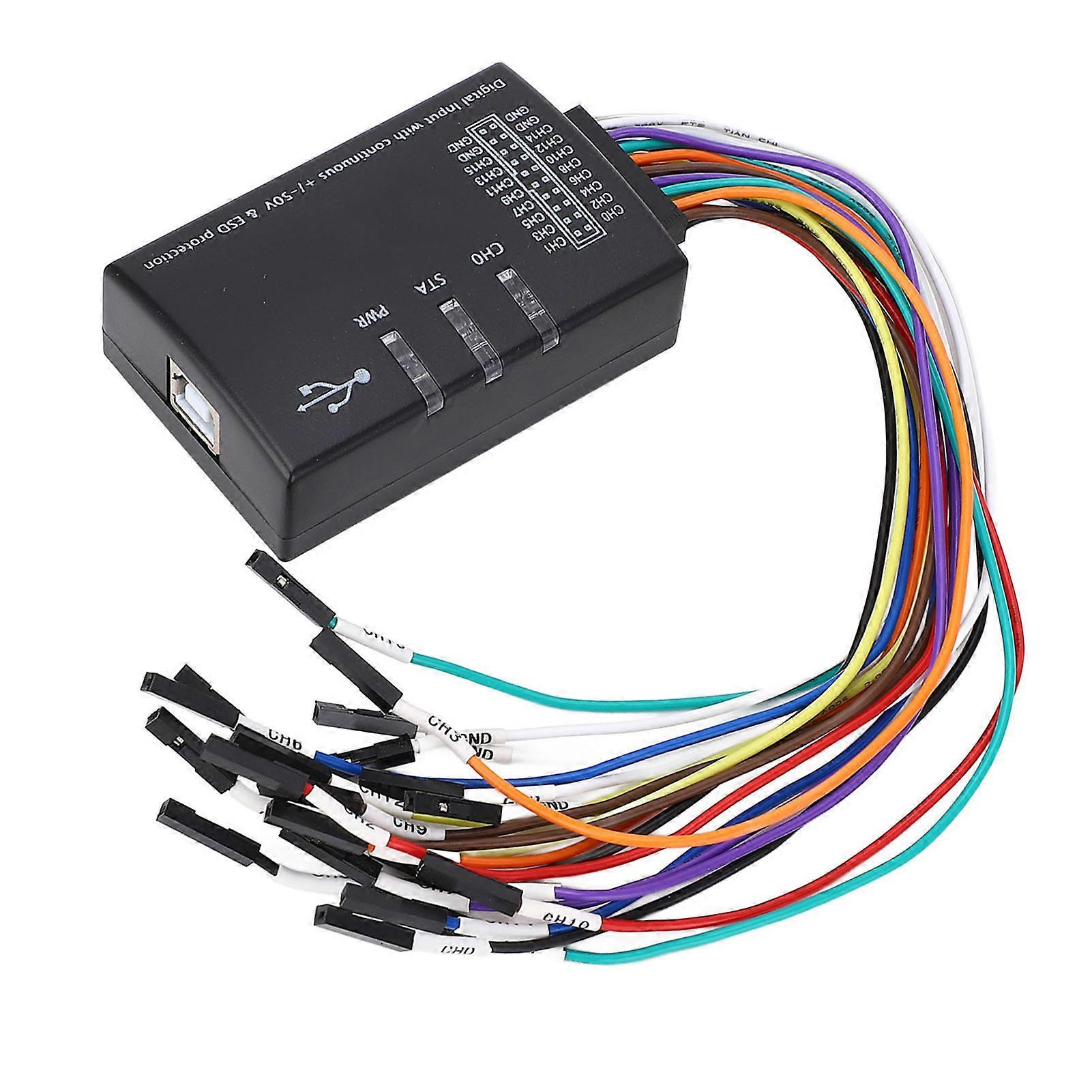 Logic Analyzer 16 Channel 100M Sampling Rate Compact USB Logic Analyzer for Windows 