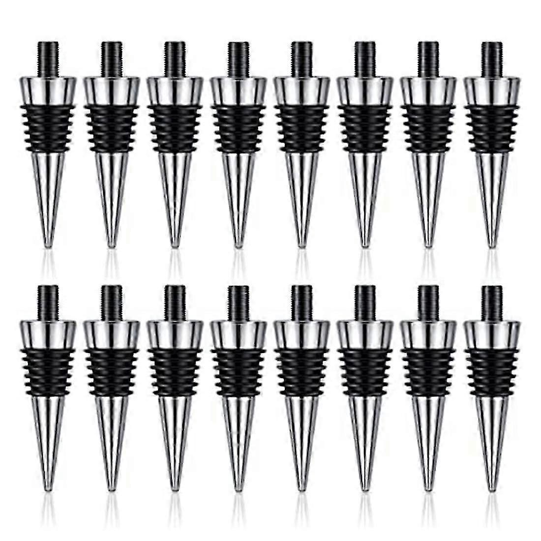 16 Pieces Metal Cork Blank Wine Cork Kit Reusable Wine Cork Insert Set Hardware for Wedding Wine Party Bar DIY Turning