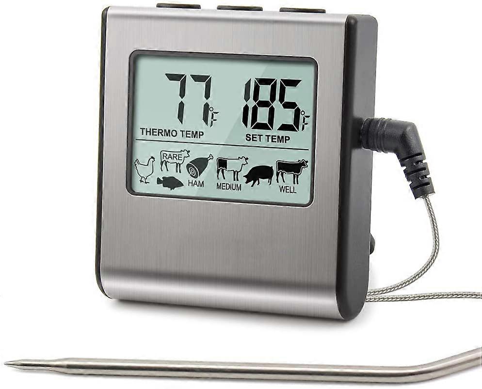 Precision Digital Meat Thermometer with Timer and Large LCD Display