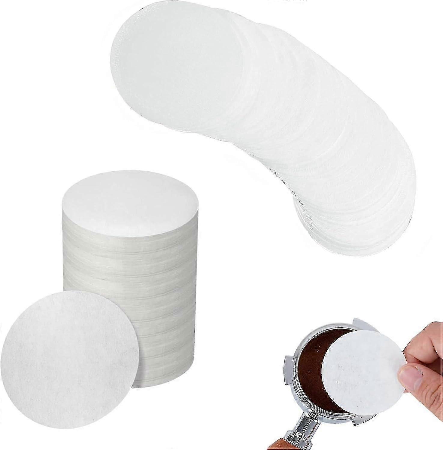 500PCS Coffee Filter, 58mm Round Coffee Filters, White Unbleached Espresso Paper Filter, Portable Coffee Filter Paper for Coffee Machines and Espress