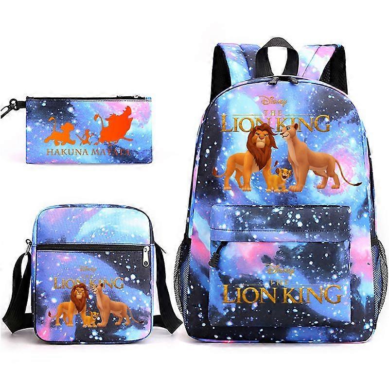 Animerad tecknad Lejonkungen Ryggsäck Simba Tecknad Barn Pojkar Flickor Skolväskor Lätt Elever Vattentät Kapacitet Mochila