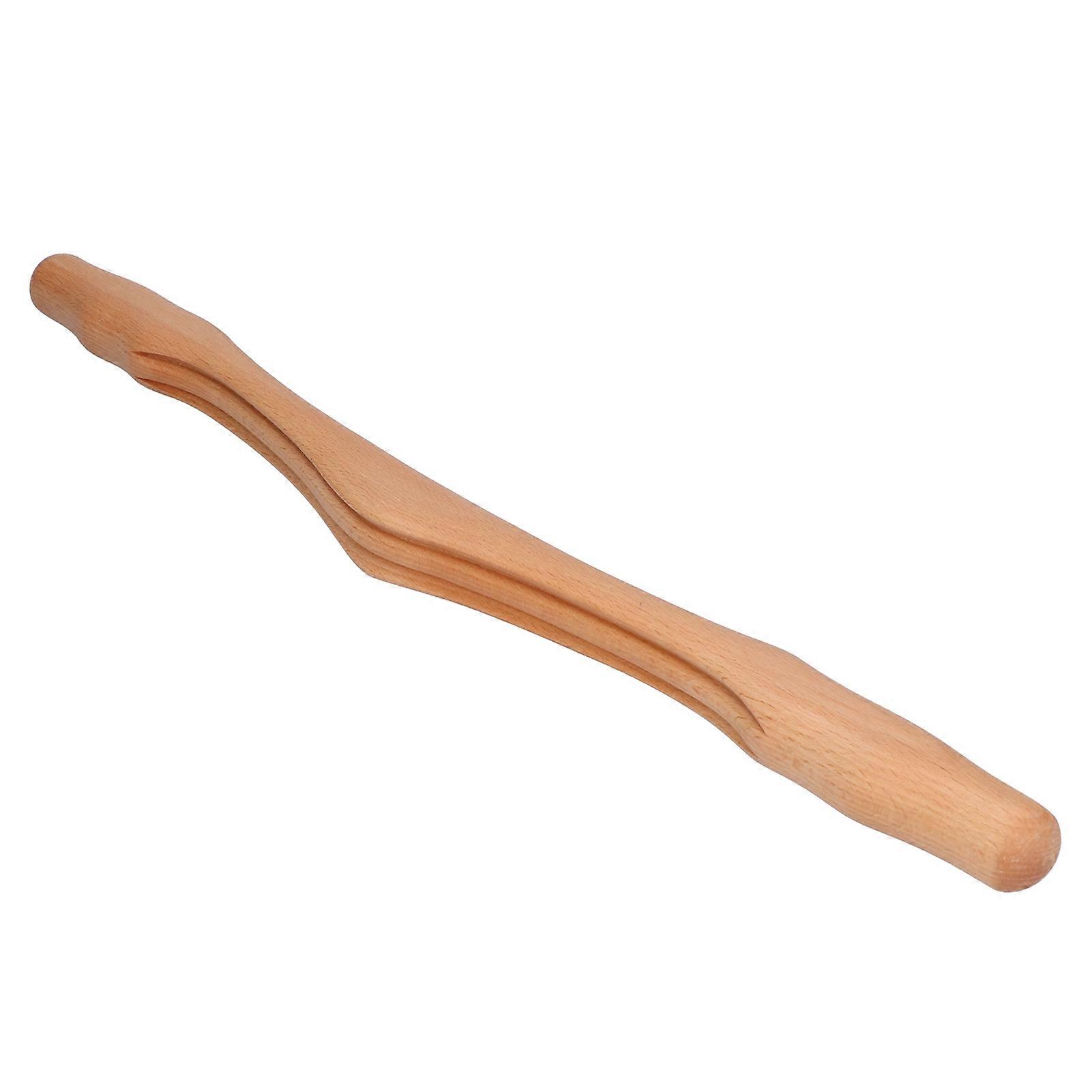 Wooden Scraping Stick  2 Bevel Comfortable Non Slip Handle Gua Sha Massage Tool