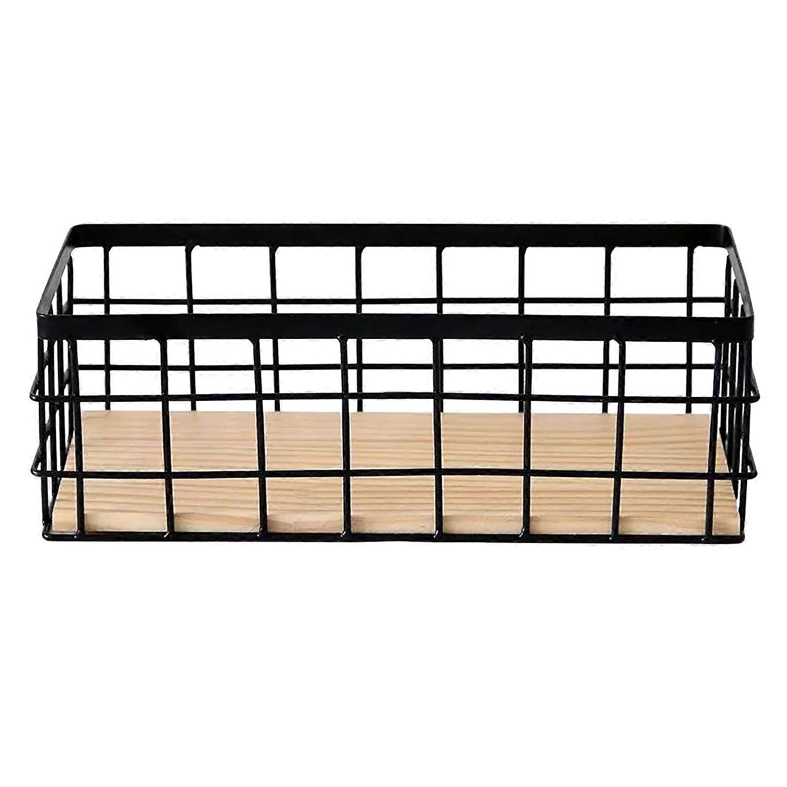 No Drilling Wall Hanging Mounted Metal Wire Baskets Kitchen Organization Storage