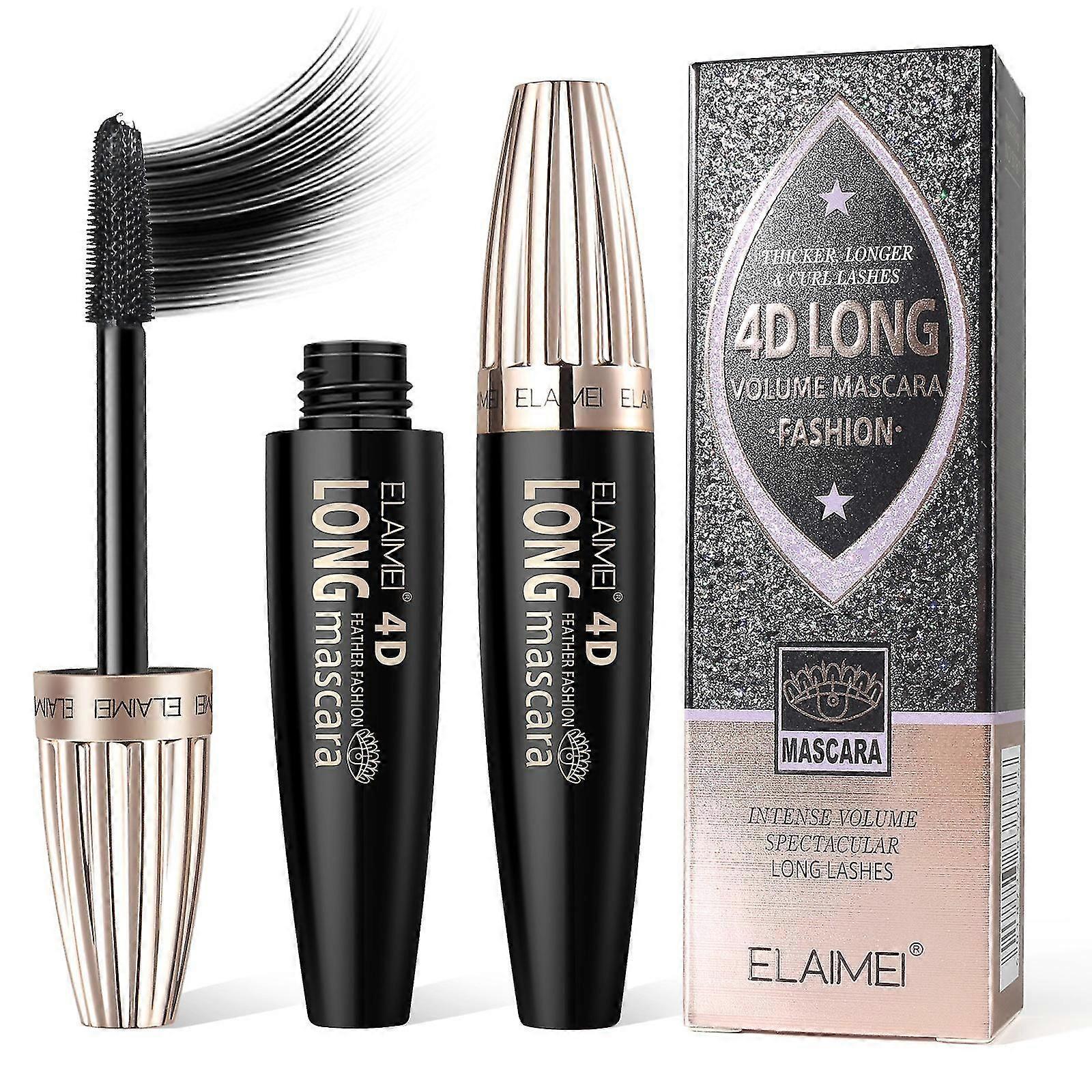 Elaimei 4d Gouden Mascara Dik, Anti-make-up, Waterdicht, Lang, Krullend, Anti-vlek, Gecodeerd En Lang