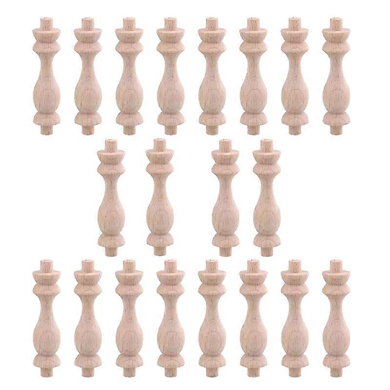 20 Pcs 7.6X1.8 cm Beech Wood Craft Baluster for Home Restaurant Decor