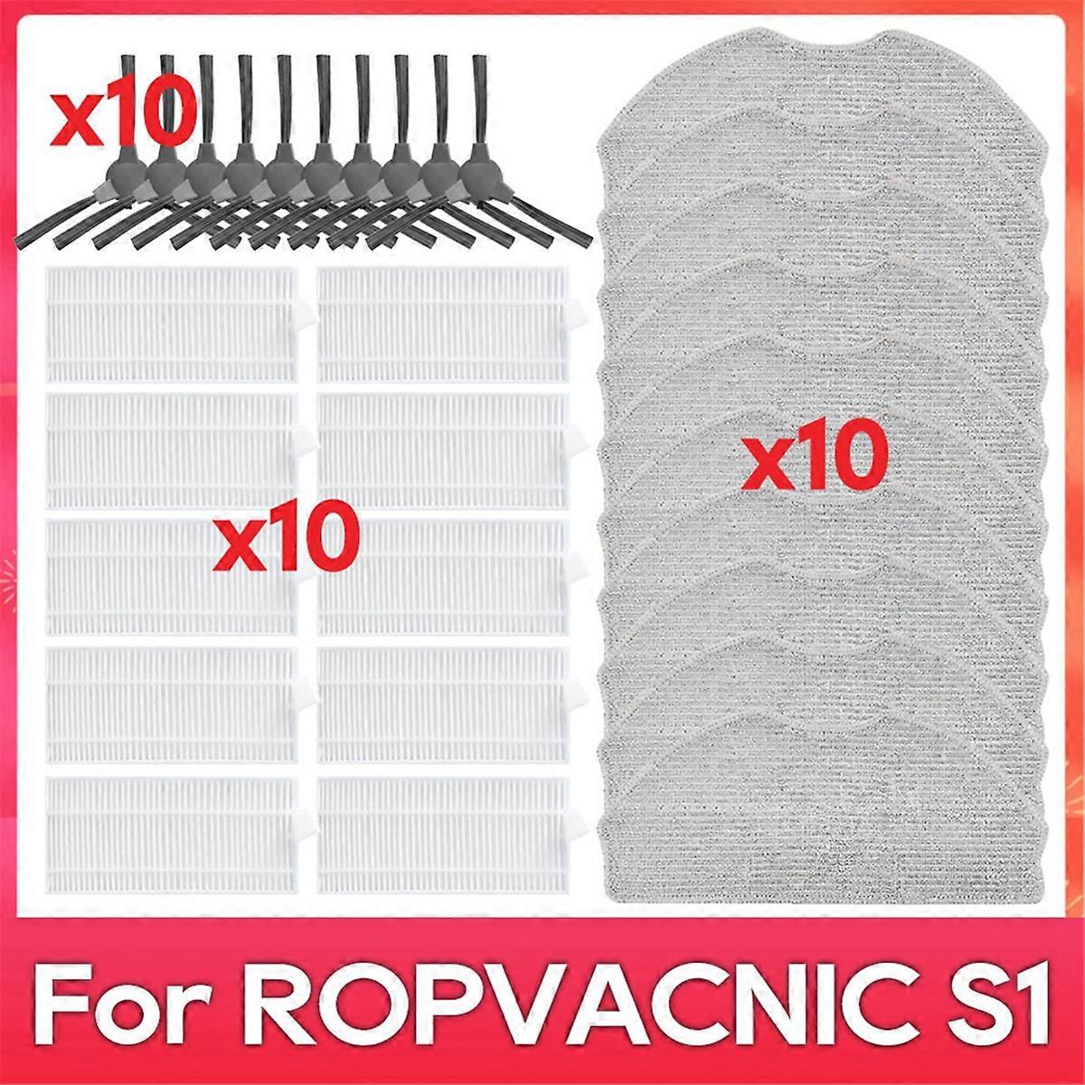 For ROPVACNIC S1 Side Brush Hepa Filter Mop Rag Robot Vacuum Cleaner Part Spare Accessories Replace