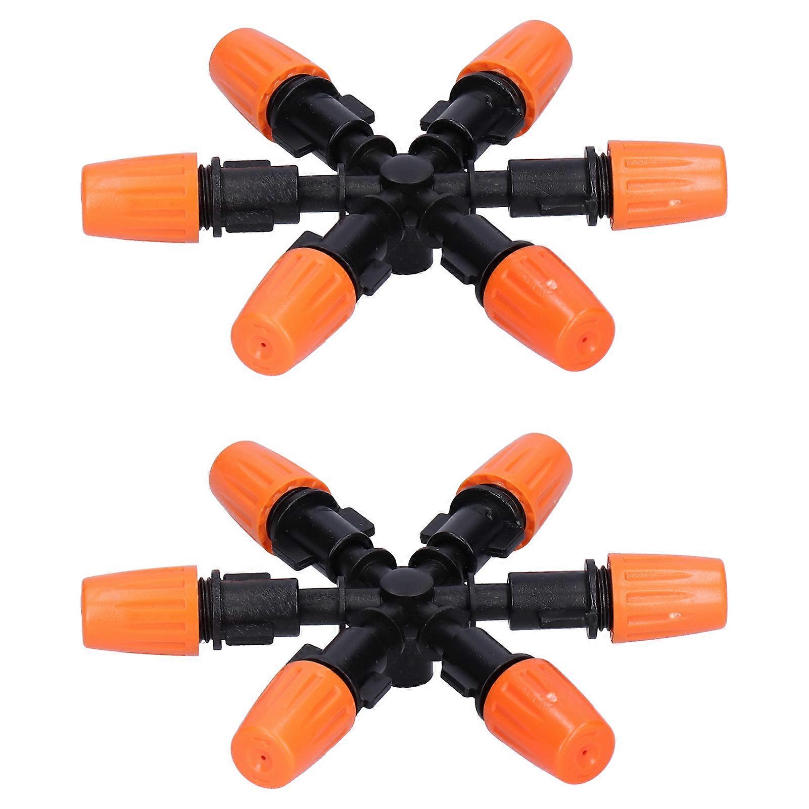2 Set 6‑Head Misting Spray Nozzle Water Water Spray Head Atomizing Nozzle for Garden Irrigation