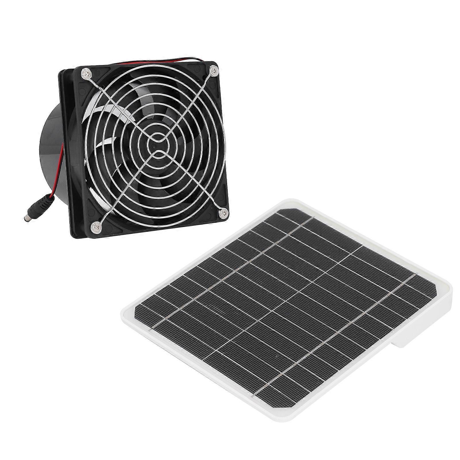 Solar Powered Exhaust Fan Monocrystalline 50W 12V 6.5 Inch Solar Panel Fan Kit with Protective Net Support 24 Hours Uninterrupted Work 