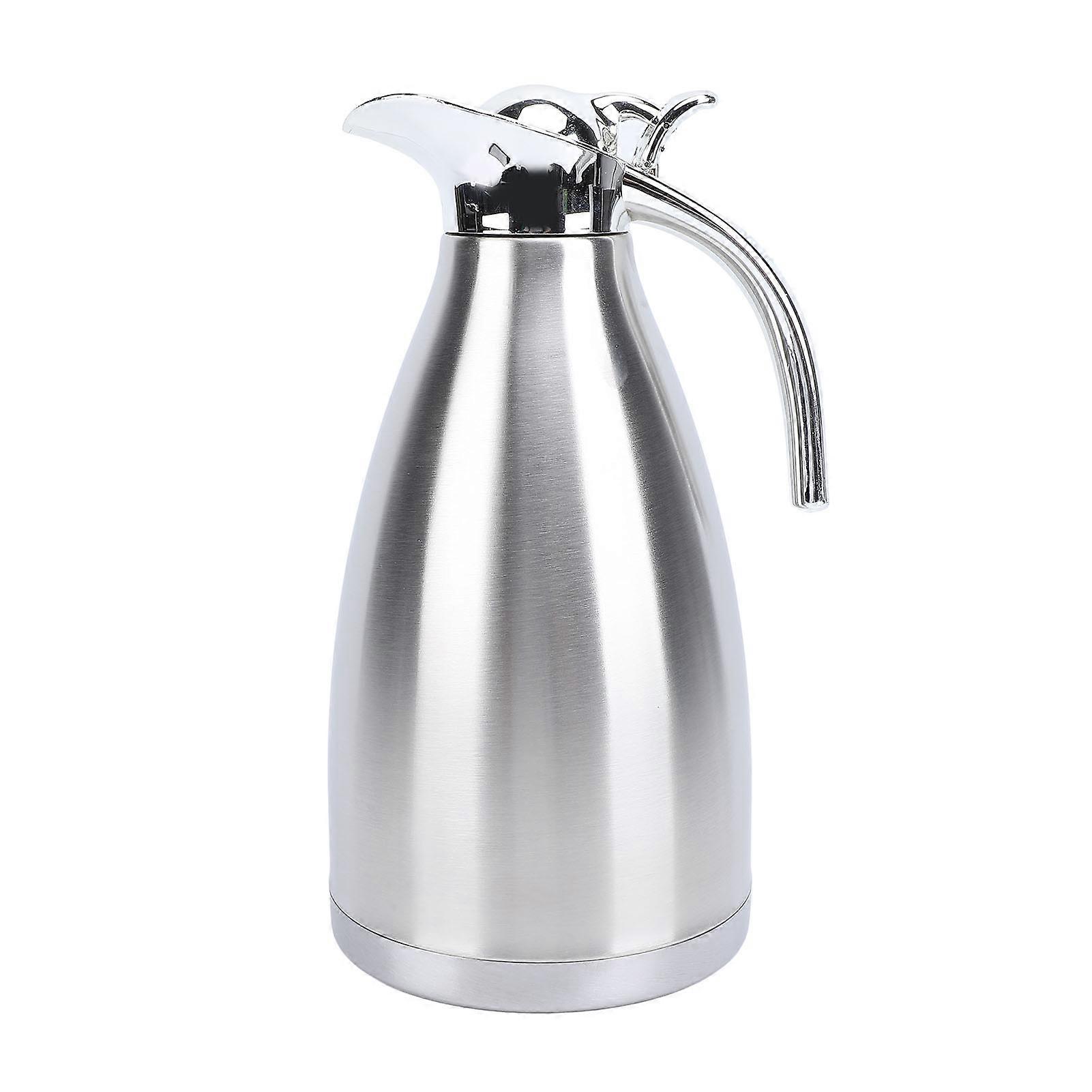 Cafetière isotherme multifonction en acier inoxydable, style européen, double paroi, grande capacité, 2 L, dimensions 5 x 14,5 x 29 cm