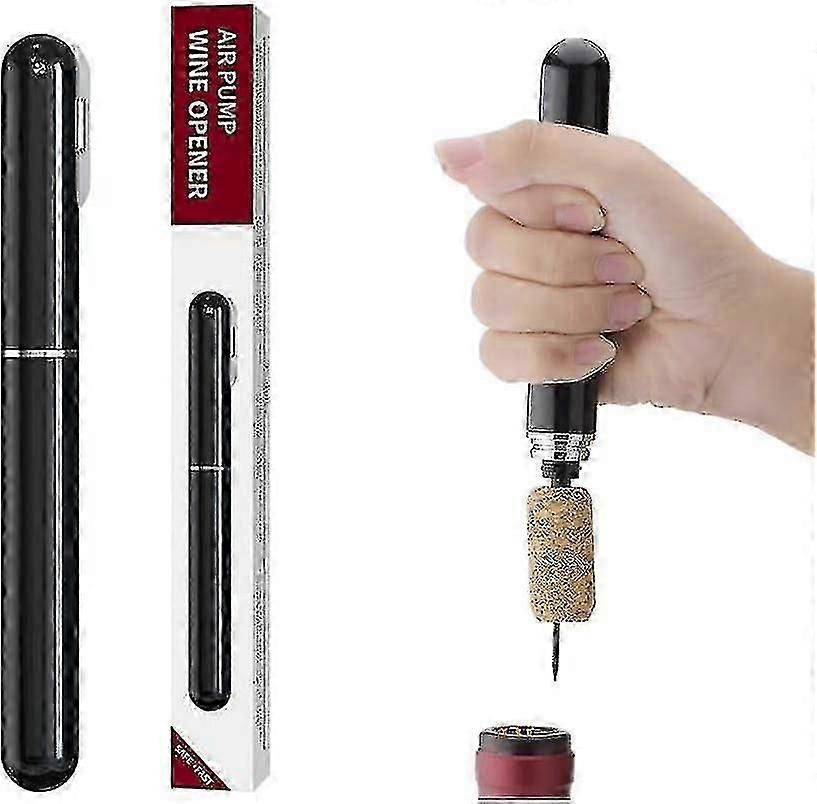 2-in-1 Air Pressure Wine Opener - Easy Open Pump Corkscrew, Handheld Cork Remover for Travel