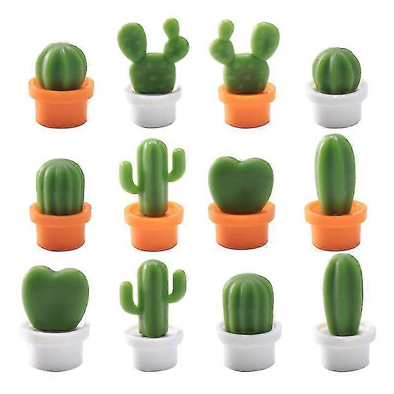 12pcs Cactus Fridge Magnets