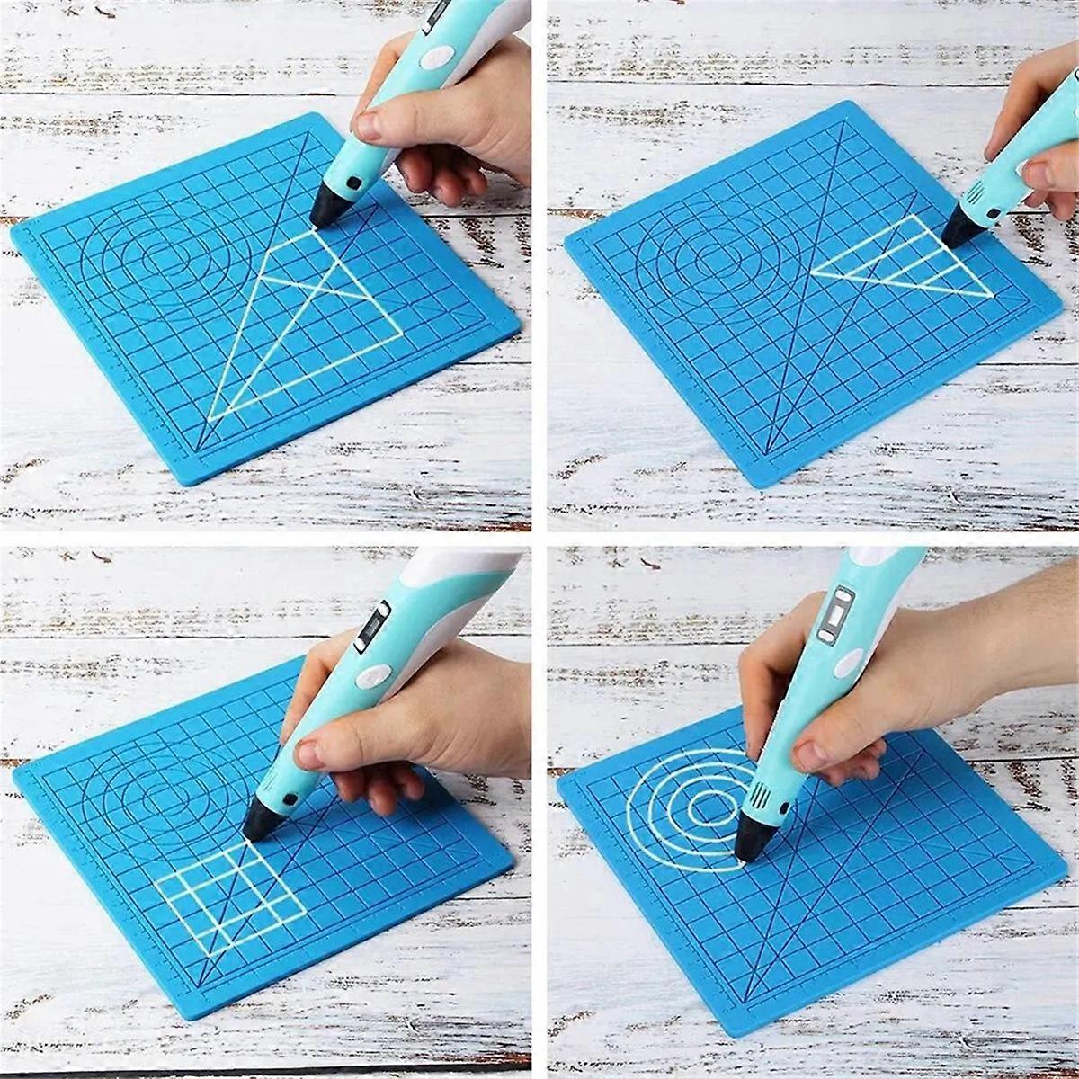 3D Printing Pen Silicone Mat DIY Drawing Template Pad Art Tools,A