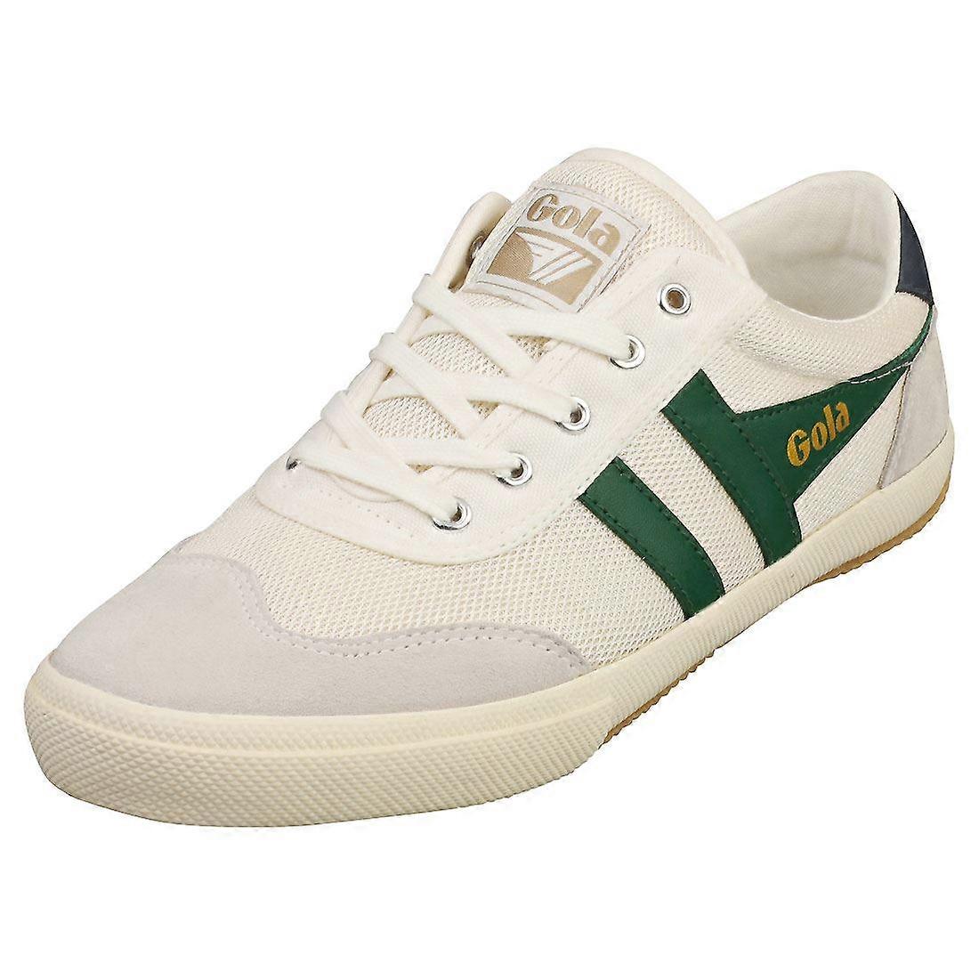 Gola Badminton Mesh Mens Casual Trainers in Off White Green