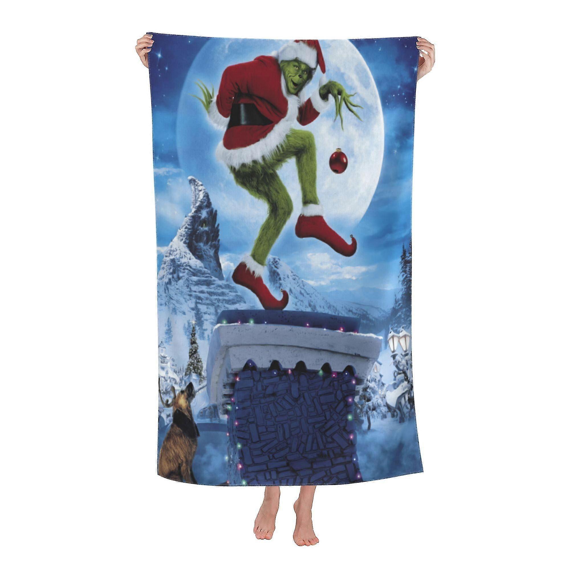 The Grinch Beach Towel, Large Microfiber Bath Towel #pk4w