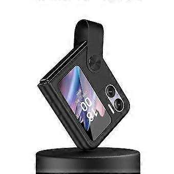 Leather Phone Case for OPPO Find N2 Flip with Hand Strap Attachment