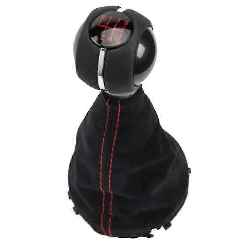 6 Speed Manual Gear Lever Shift Knob With Gaitor Leather Boot For Mini F55 F56 F57 F54 F60 Red 2511