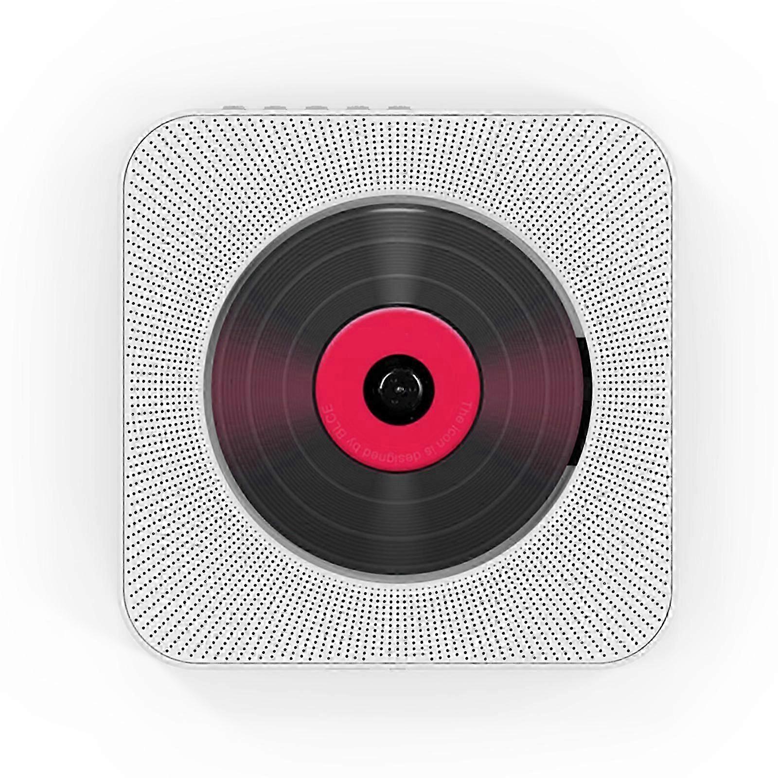 Wall Mounted CD Player Bluetooth Speakers Home Audio Boombox with Remote Control FM Radio AUX Input Headphone Output U Disk Music Player