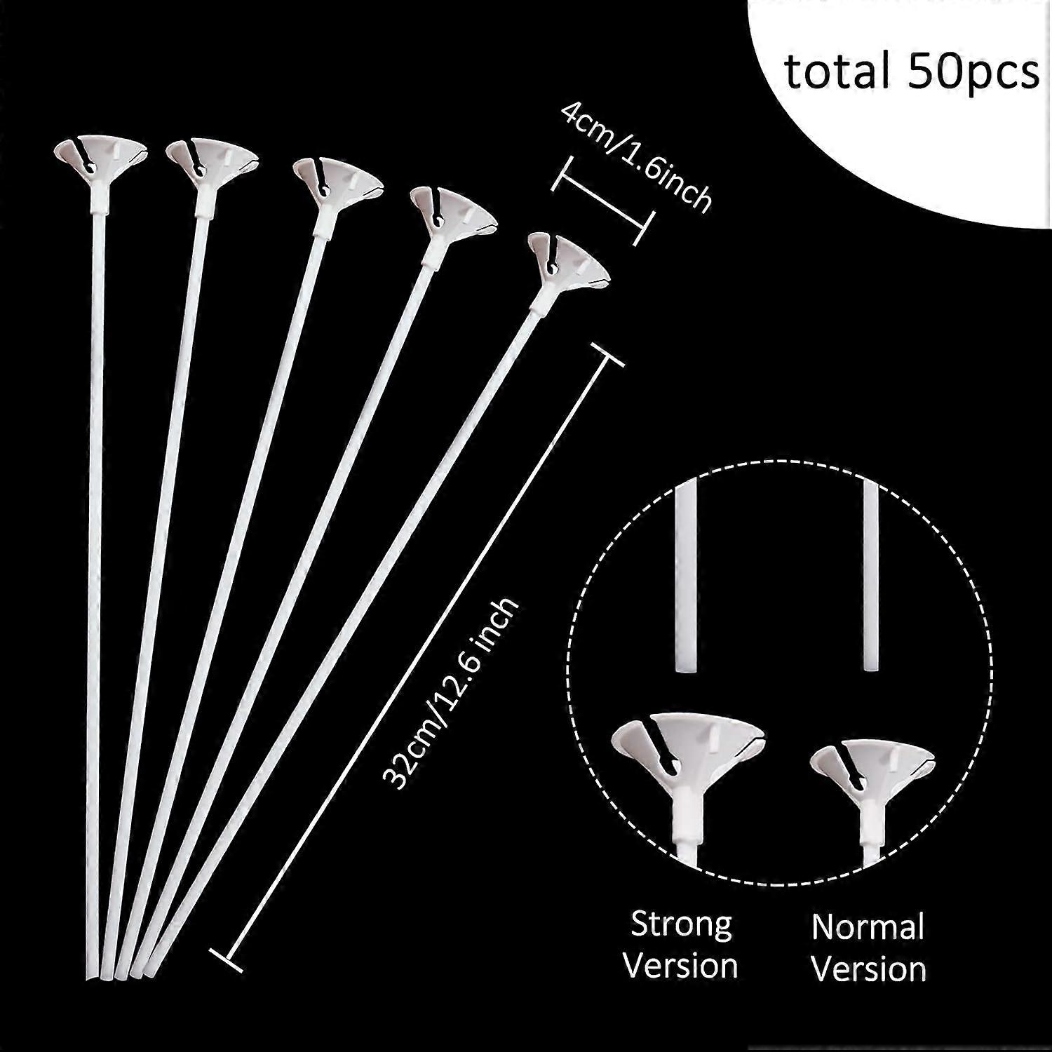 100Pcs White Balloon Sticks Holders with Cups Decor Upgraded Reusable Durable Plastic