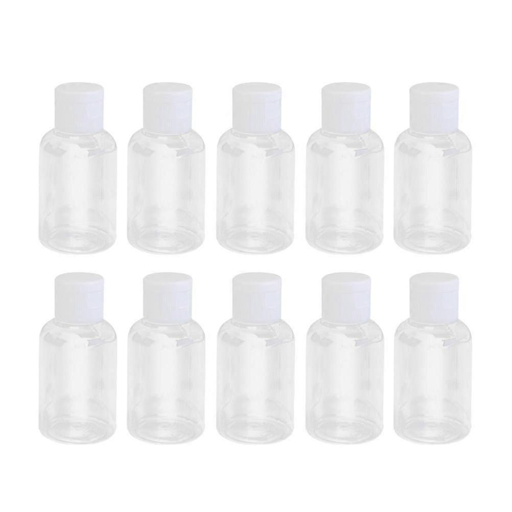 10PCS 50ml Empty Plastic Sample Bottles Containers Jars Pots Vials with Lids for Emollient Water Shower Gel Emulsion