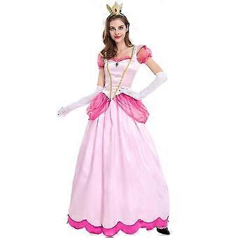 Super Mario Princess Peach Deluxe Costume Cosplay Pink Princess Outfit For  Womens Dress Up For Halloween Carnival Party Comic-con Full Set -y | Fruugo  UK