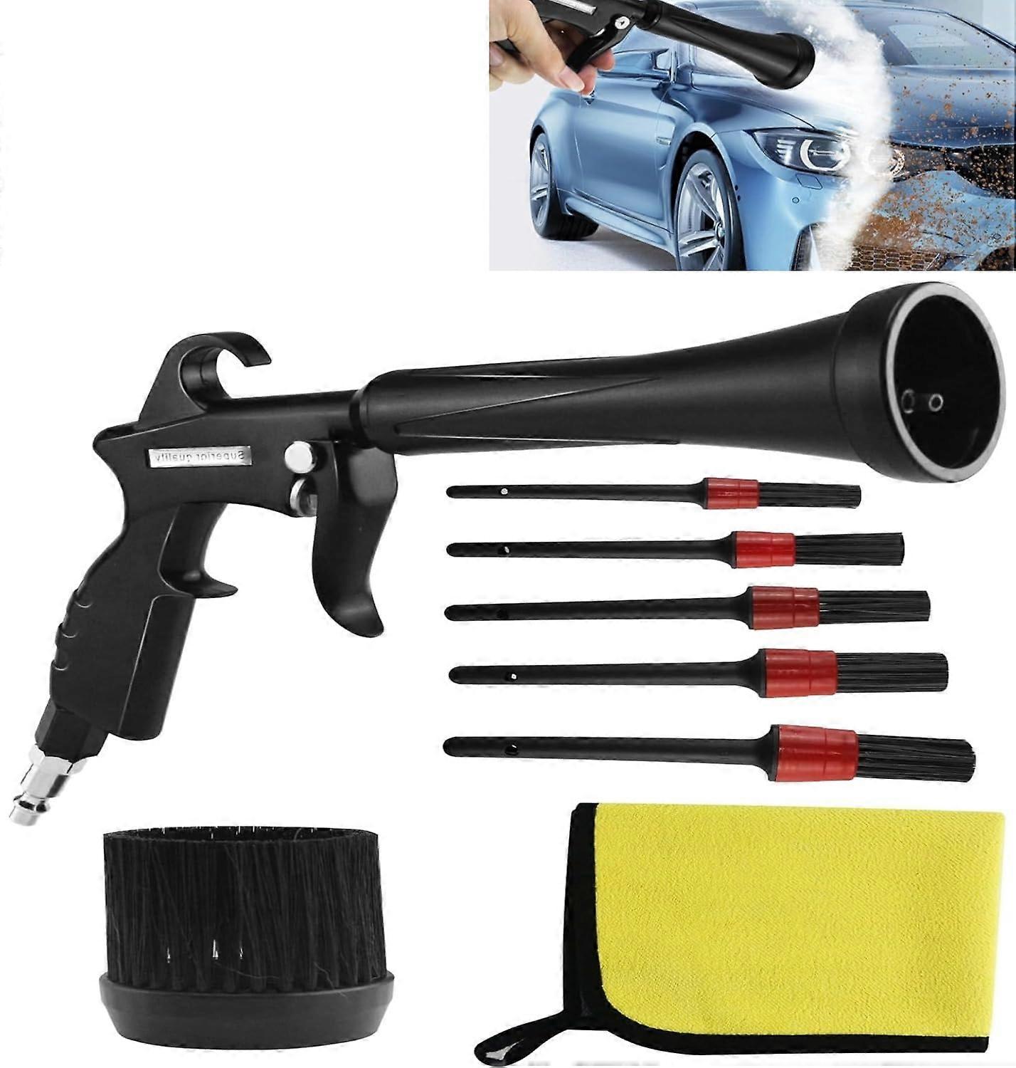 The Car Cleaning Gun, with Brush High Pressure Multi Function Car Detailing Tools, Suitable for Vehicle Internal and External Details Treatment