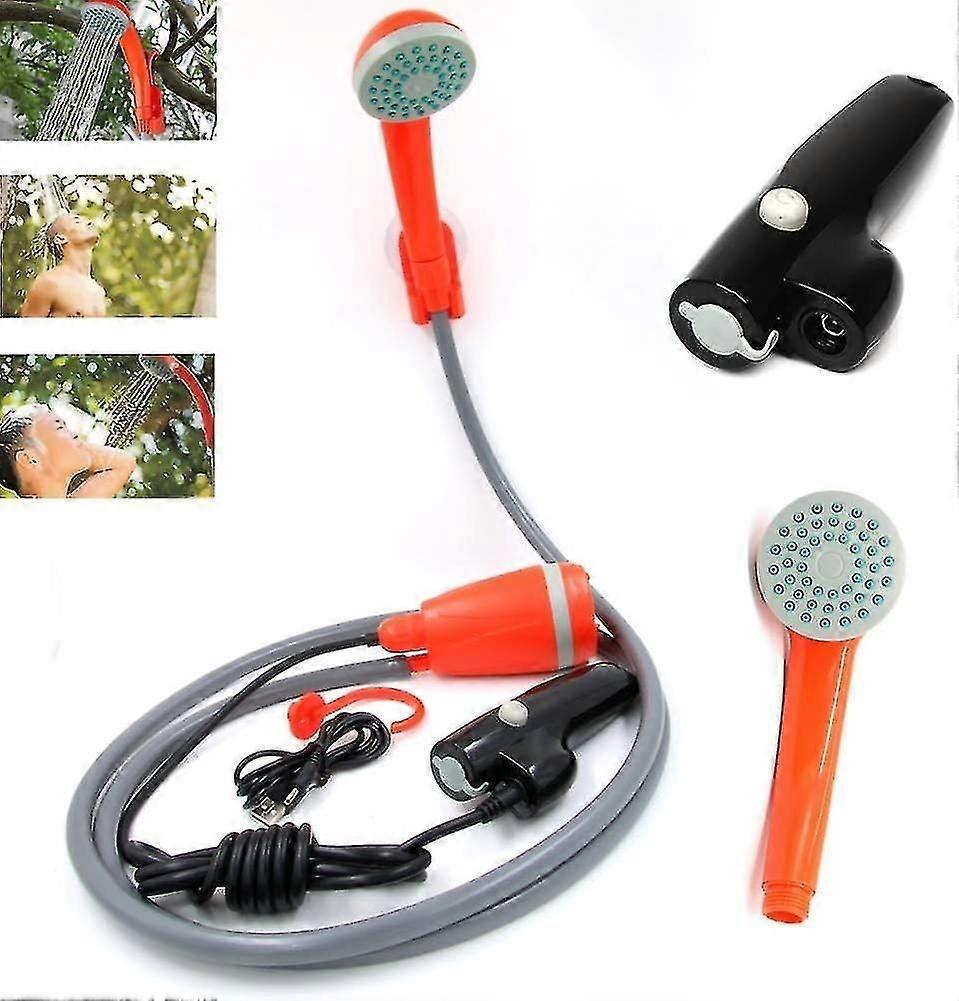 Portable Camping Shower, Rechargeable Compact Camping Shower Head With Pump And 2m Hose, 2m Car Char