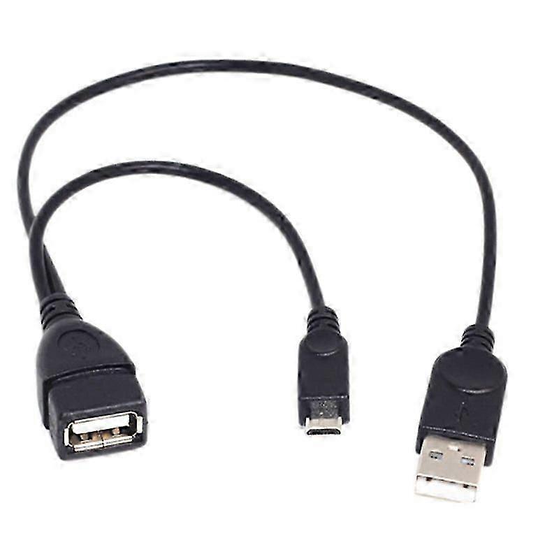 1 Micro-USB to USB Female OTG Adapter Cable with USB Power Interface Suitable for Electronic Device