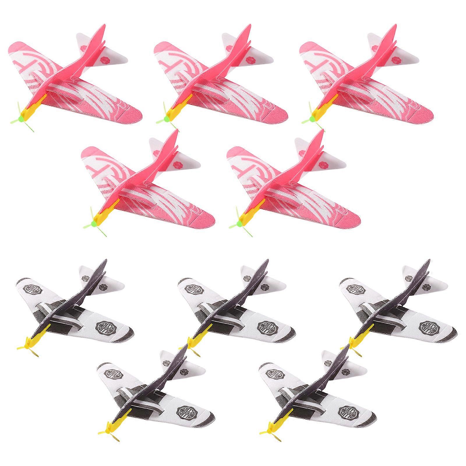 Set of 10 Children's Foam Aircraft Toy Flying Gliders Perfect Class Prize Foam Jet Toy Flashing Thrilling Flight