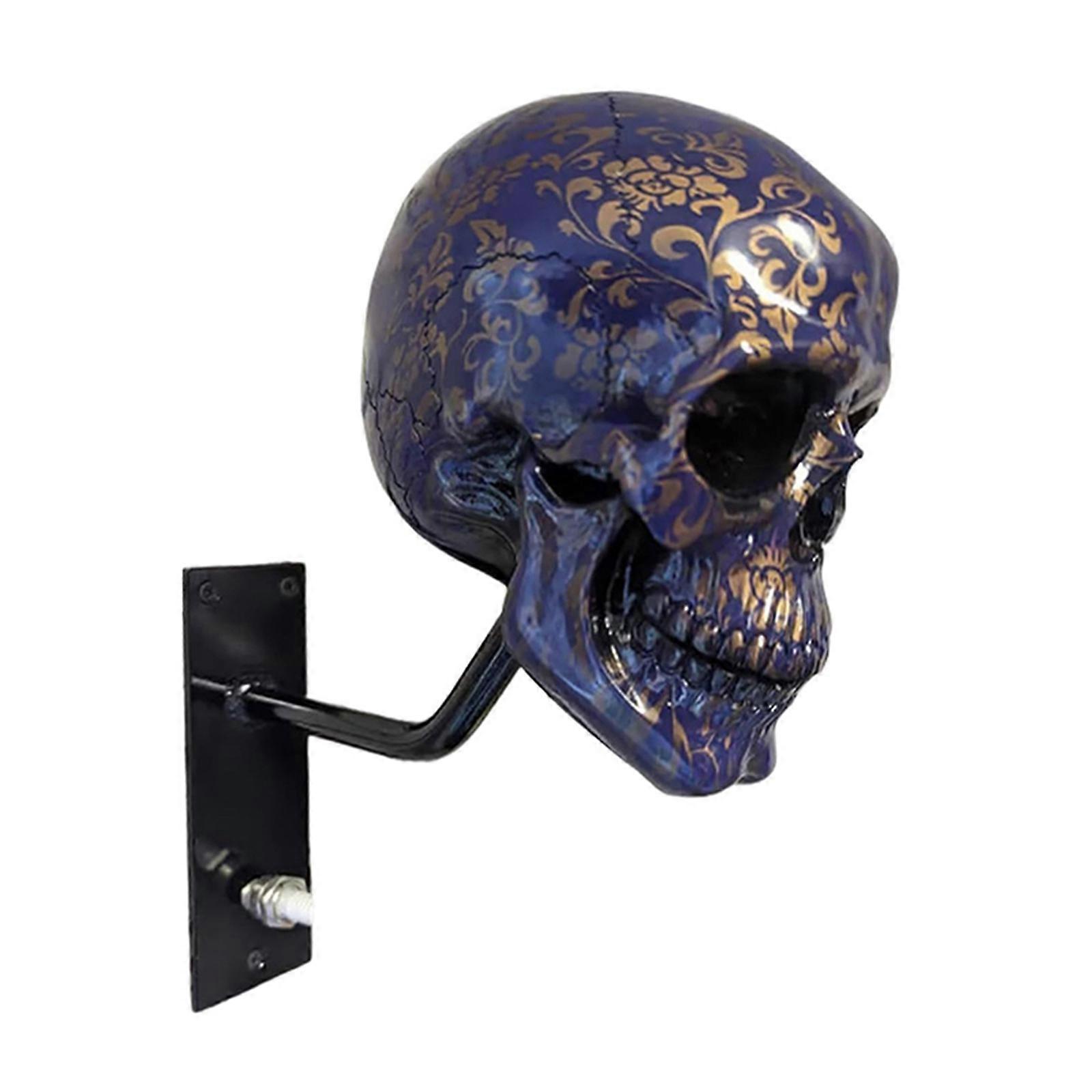 Wall Mounted Rack for Helmets 3D Skull Shape Helmets Stand Display Stand Halloween Decoration Skull Head Helmets Hanger