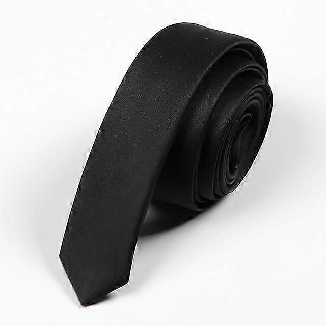 Super Slim Slips 3cm Satin Rød Gul Sort Ensfarvede Slips Håndlavede Mode Mænd Tynde Smale Slips Til Bryllup Fest Slips