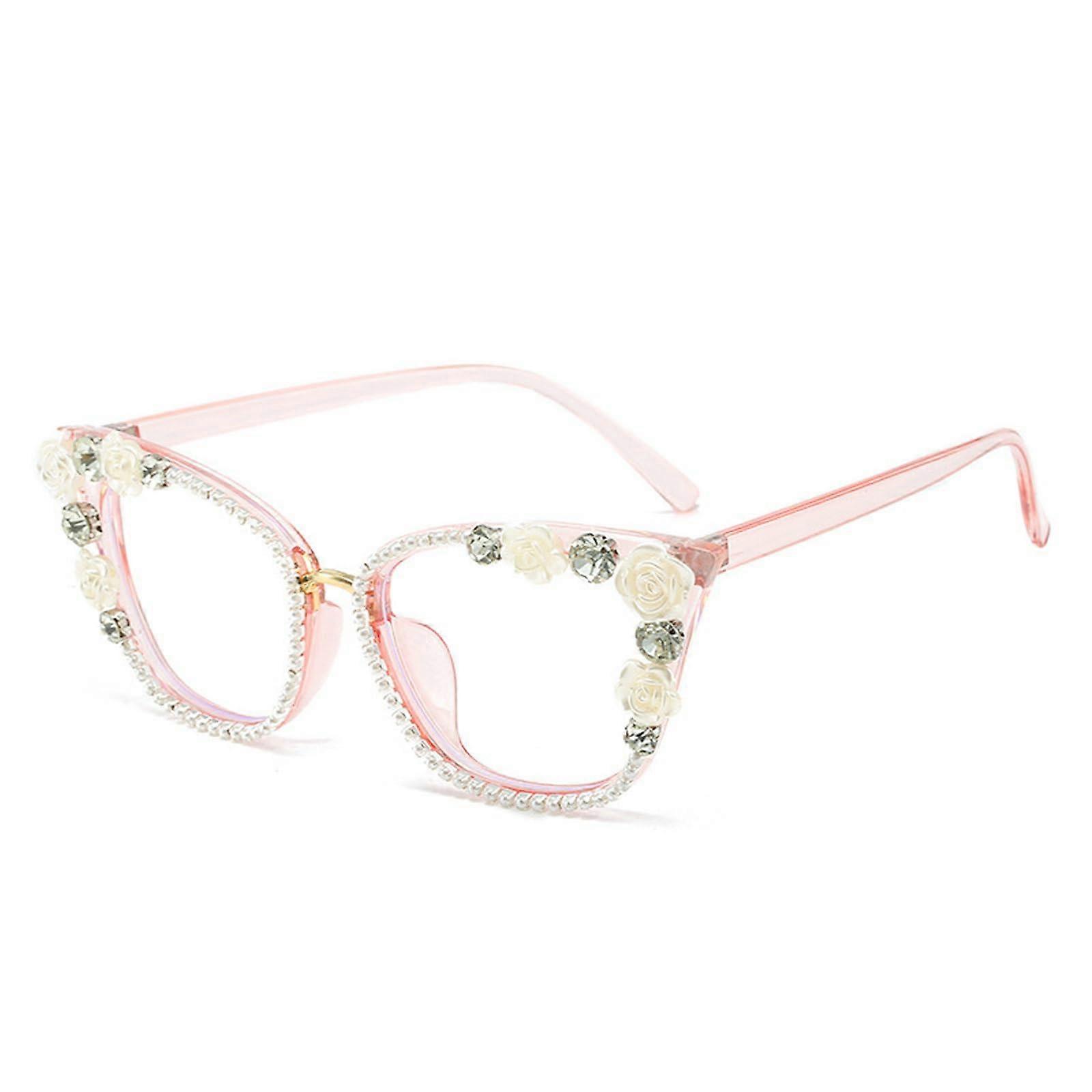 Rhinestones Reading Glasses Retro Diamond Blue Light Blocking Computer Glasses Readers mit Spring Hinge