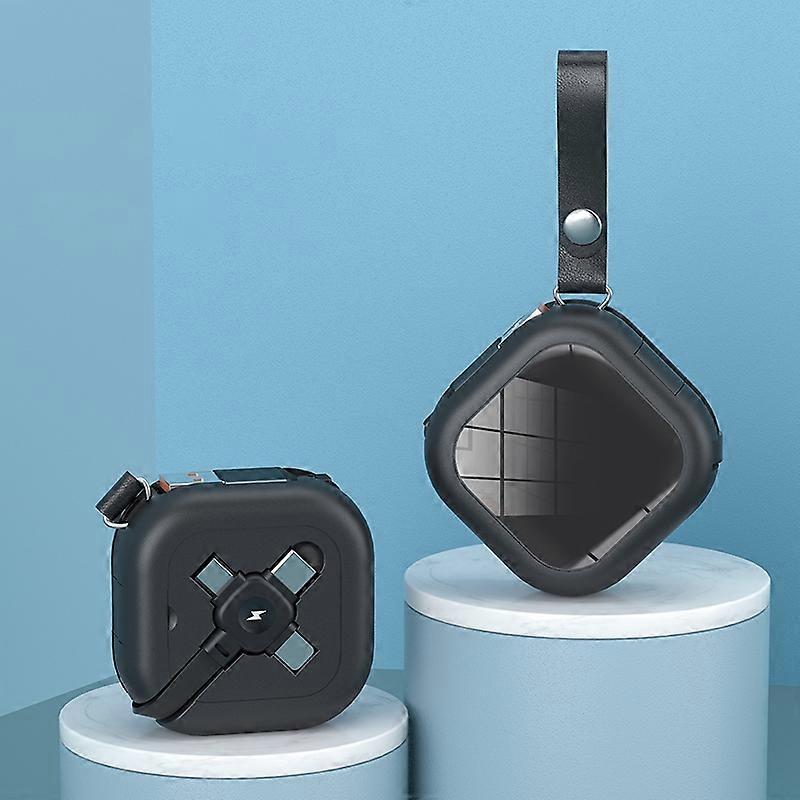 3 v 1 USB na 8 kolíků + Micro USB + USB-C / Type-C Teleskopický nabíjecí kabel s držákem mobilního telefonu