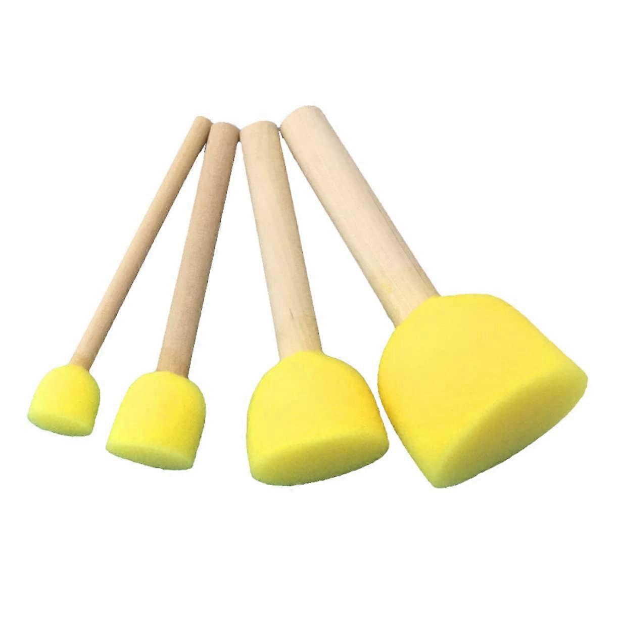 Assorted Size Sponge Brushes for Kids - 15 Sets of 4-Piece Sponge Paint Brush Set for Creative Painting Activities
