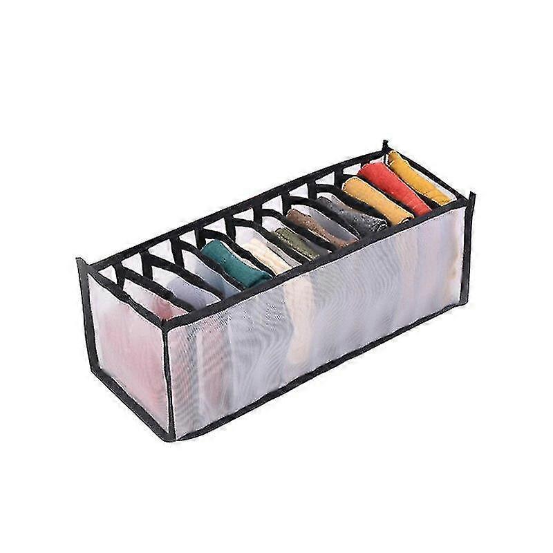 Underwear Bra Organizer Storage Box for Drawer Closet - 11 Grids Black