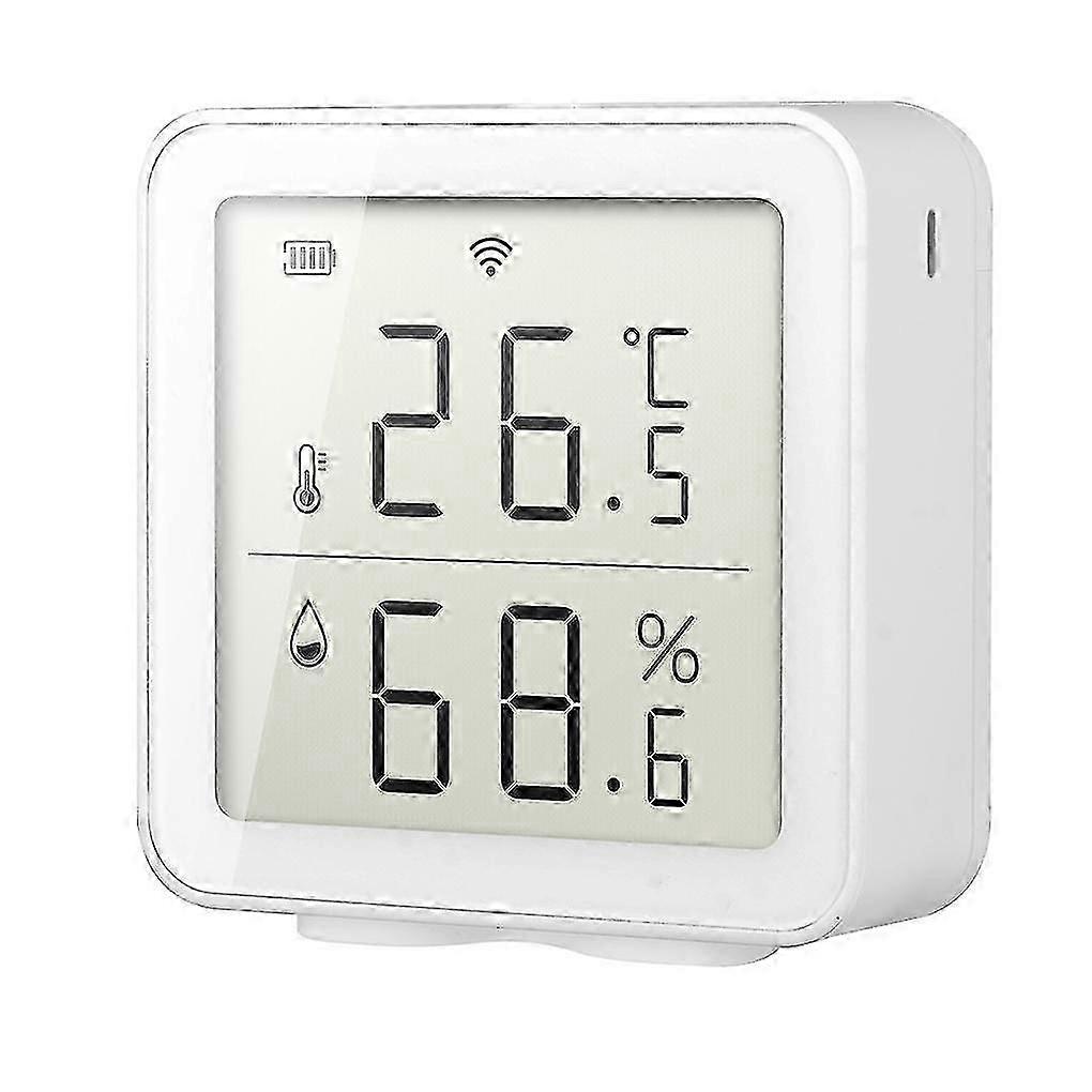 Wifi Indoor Temperature And Humidity Sensor, Hygrometer, Thermometer With Lcd Display, Compatible With Alexa And Google Assistant - Ya