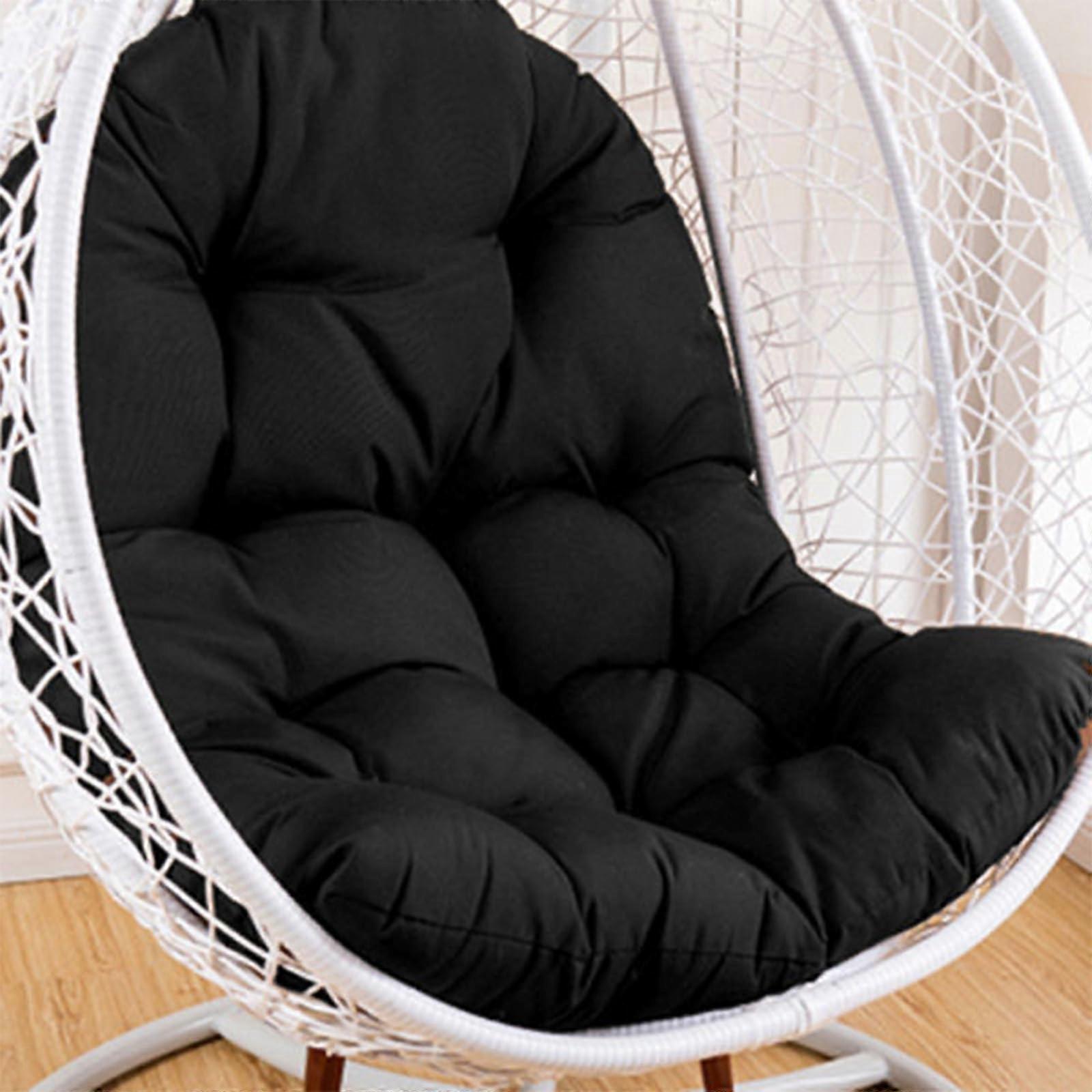 Rattan Swing Pad Removable and Washable Thick Seat Pad for Egg Replacement Hammock Chair Indoor Outdoor Black