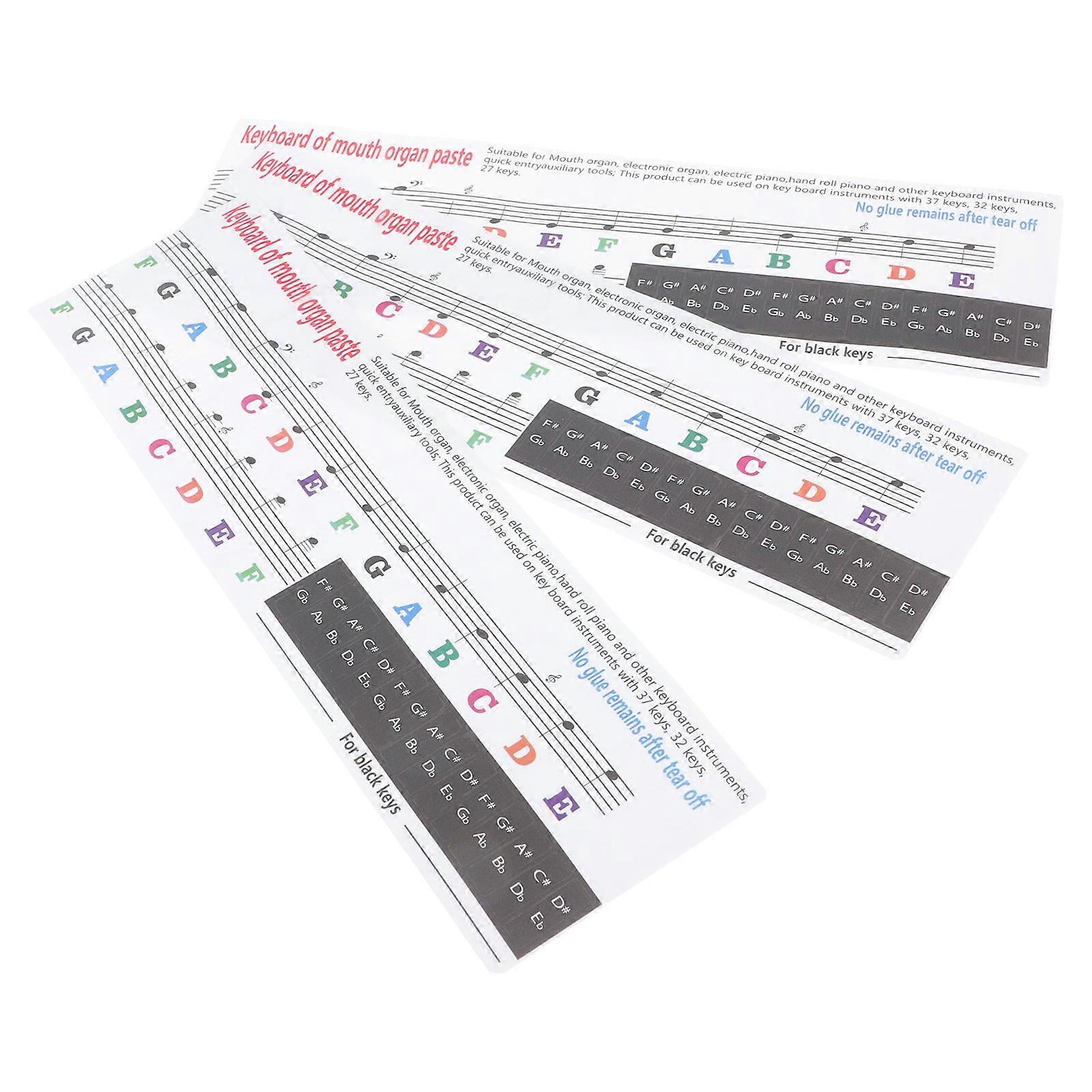 Kids Harmonica 3pcs 32 Key 37 Key Melodica Practice Stickers Keyboard Instrument Letter Stickers for Music Learning