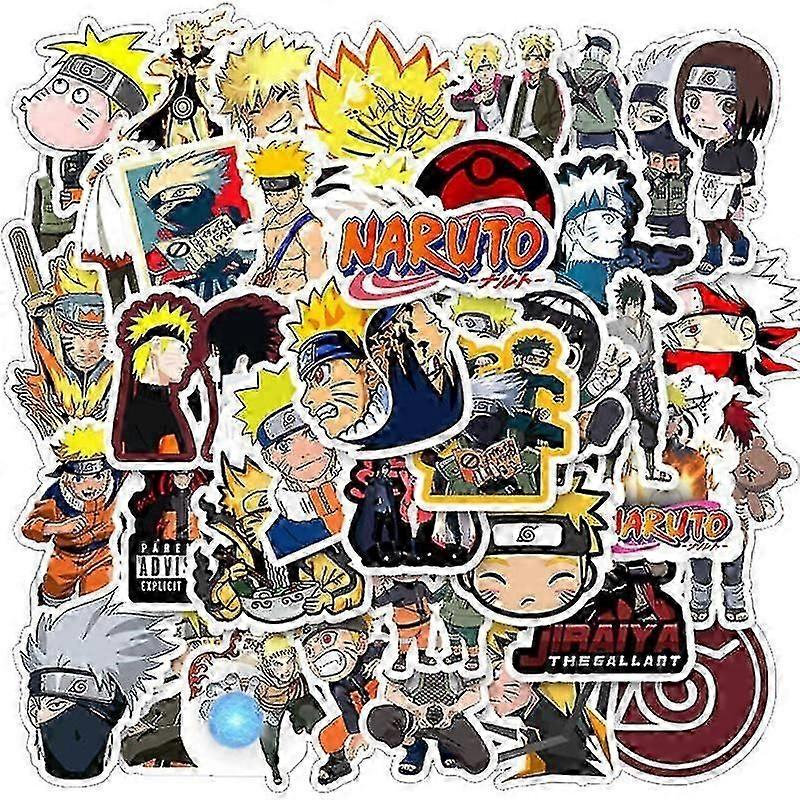 50パックナルトステッカー防水ビニール漫画ステッカーウォーターボトルラゲッジバイクカー