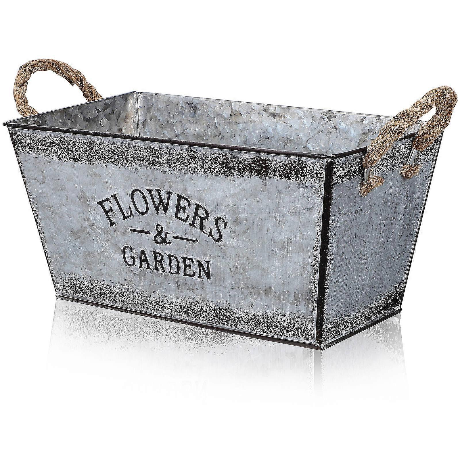 Vaso de Ferro Vintage com Alças 1 Conjunto para Jardim Interno Arranjo de Flores Balde Estilo Rústico
