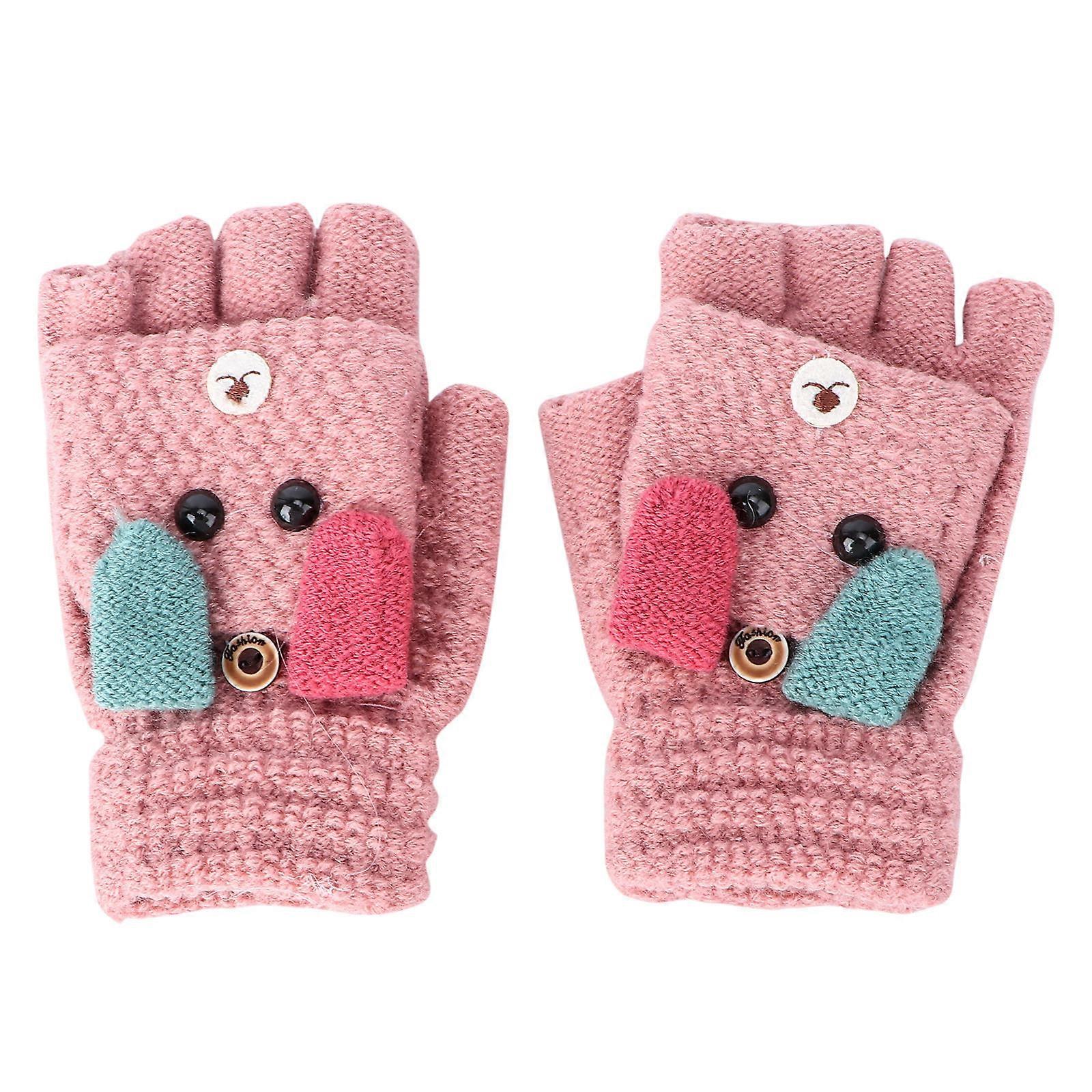 Cute Puppy Handwear, Knitted Fingerless Gloves Ensuring Warmth and Fun for Kids