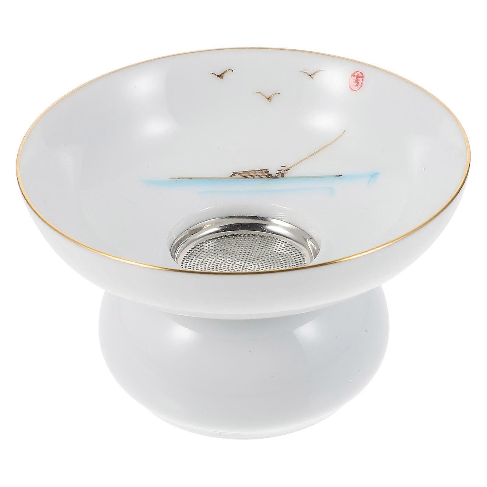 Ceramic Tea Filter Classic Infuser with Support Stand Holder