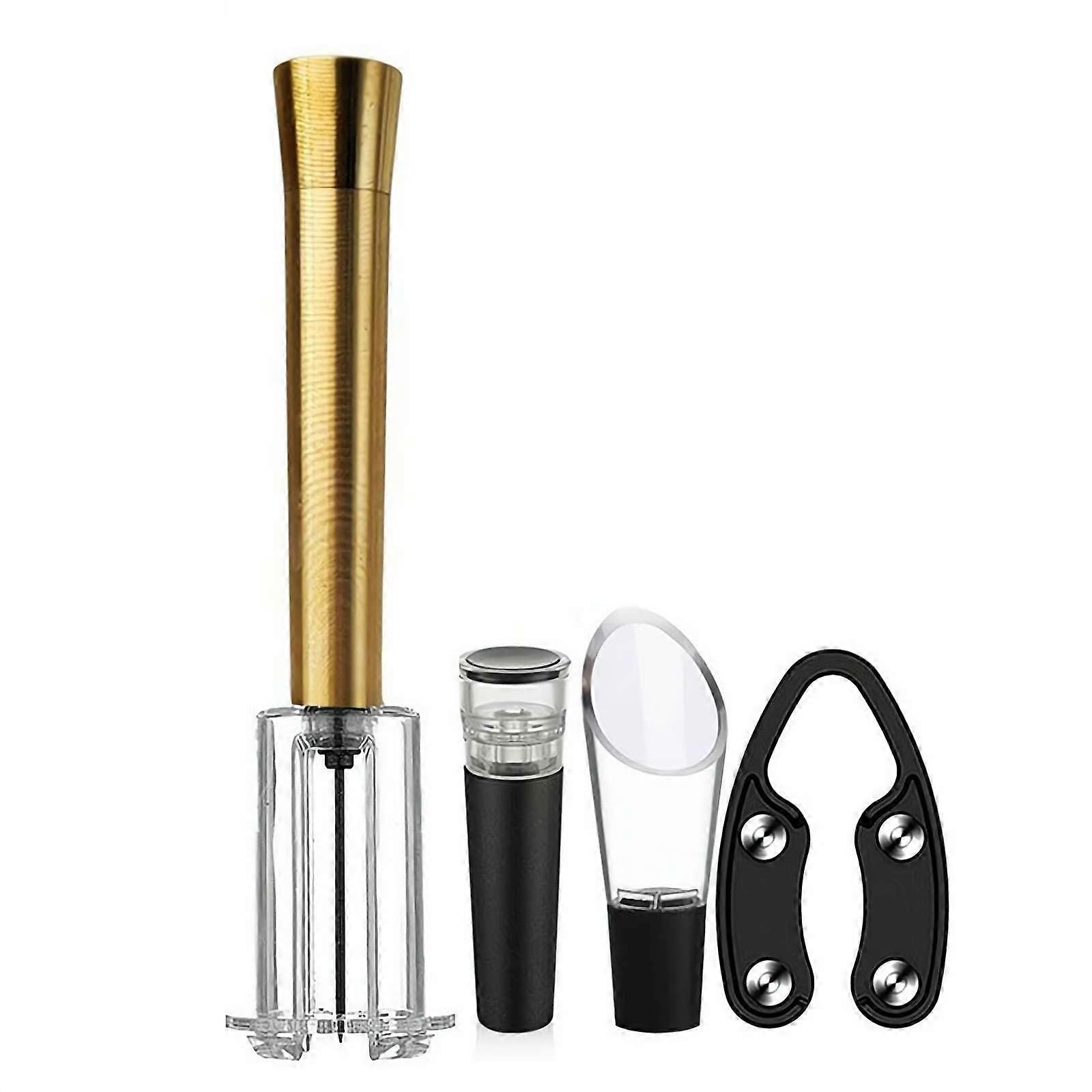 Bottle Opener Set with Foil Cutter, Aerator Pourer, Air Pump, Corkscrew