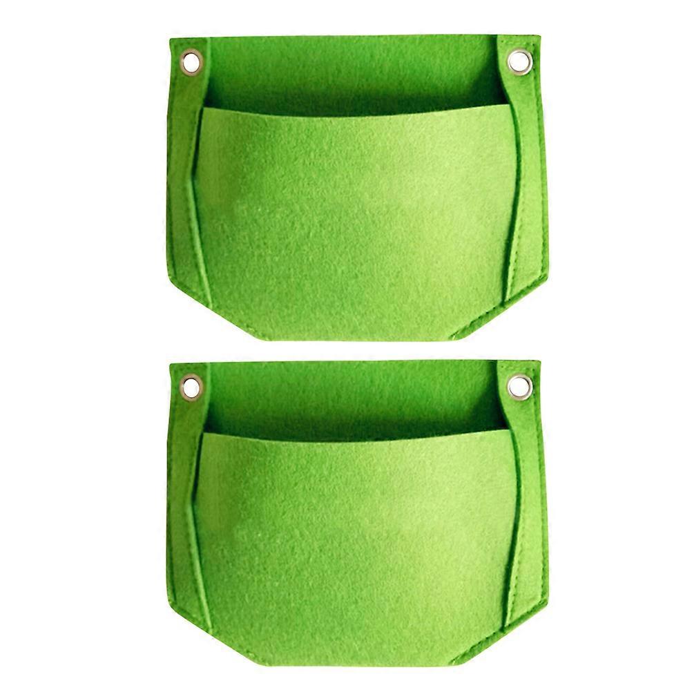 Versatile Storage And Organization Bags Square Shape Water Retention For Indoor Gardening 2Pcs Green Felt