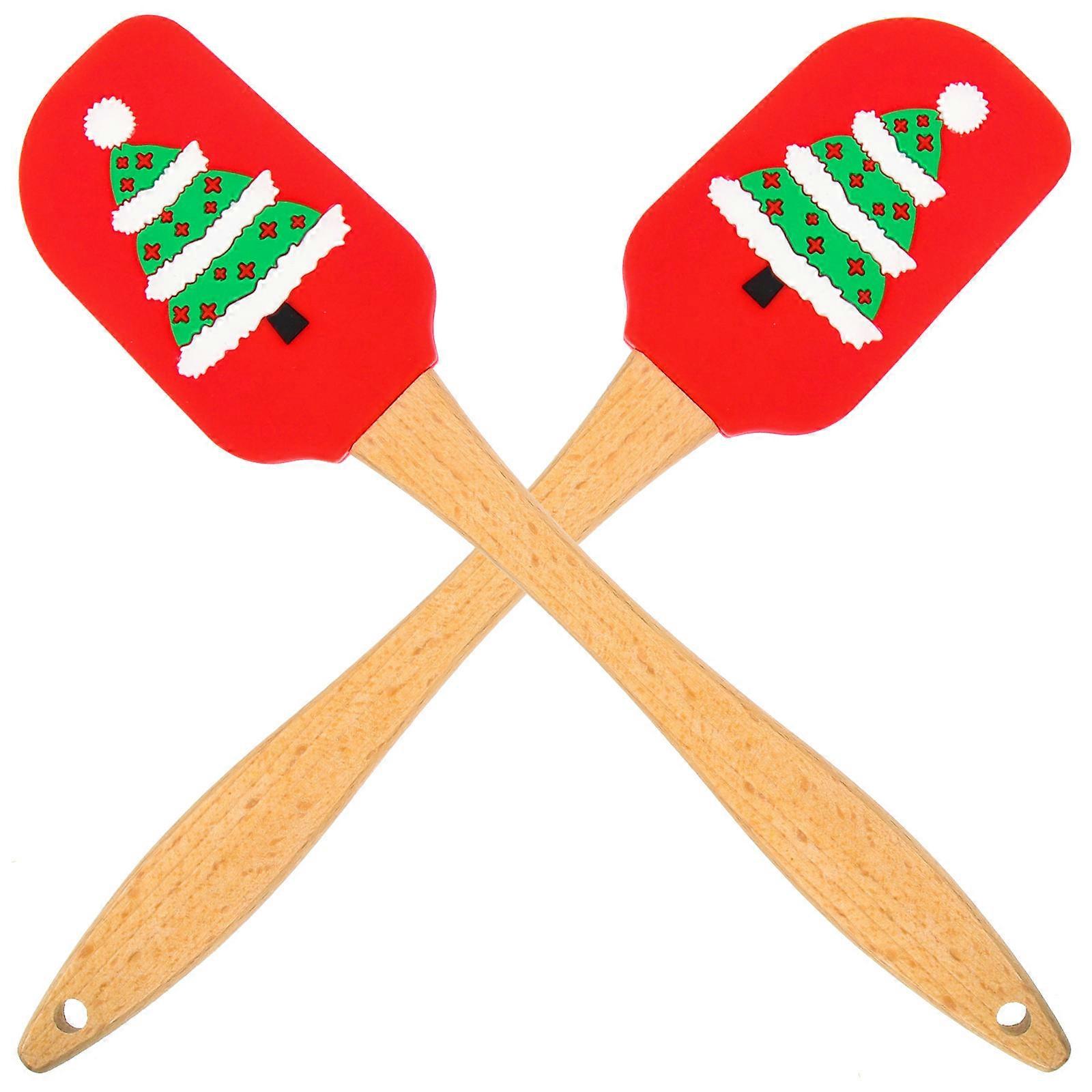 Wear-Resistant Baking Spatulas Professional Silicone Scrapers for Cakes Home Decoration 2Pcs