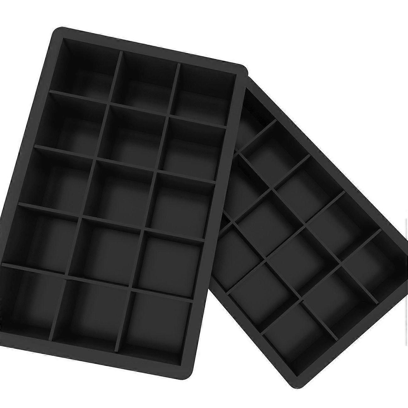 2-Pack Ice Cube/Chocolate/Jelly Mold Large Cube - Ice Cube Black